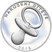Silver medallion k narození dítěte 2015 - 28 mm