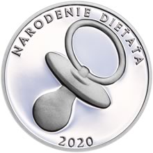 Strieborný medallion k narodeniu dieťaťa 2020 - 28 mm