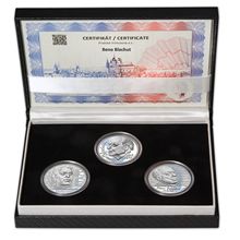 Náhled - BENO BLACHUT – návrhy mince 500 Kč - sada 3x stříbro 34mm patina