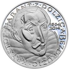 Nevydané mince Jiřího Harcuby - Kryštof Harant z Polžic a Bezdružic 34mm silver Proof