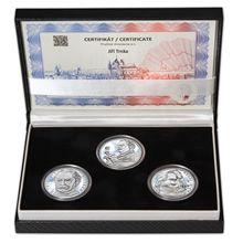 Náhled - JIŘÍ TRNKA – návrhy mince 500 Kč - sada 3x stříbro 1 Oz patina