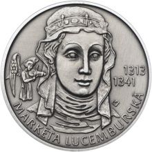 Markéta Lucemburská - 700. výročí narození Ag antique