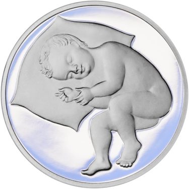 Náhled Reverzní strany - Strieborný medailon k narodeniu dieťaťa 2021 - 28 mm