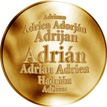 Náhled Averzní strany - Slovenská jména - Adrián - zlatá medaile