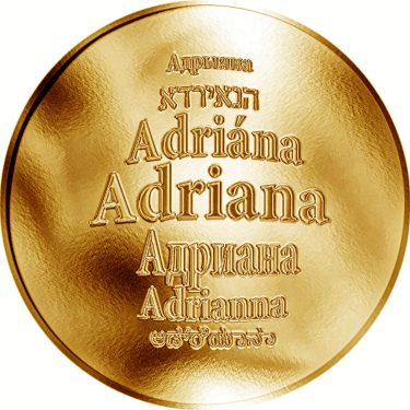 Náhled Averzní strany - Česká jména - Adriana - velká zlatá medaile 1 Oz
