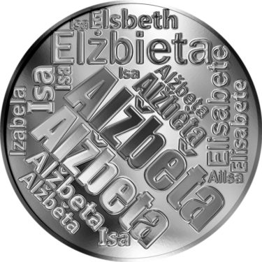 Náhled Averzní strany - Česká jména - Alžběta - velká stříbrná medaile 1 Oz