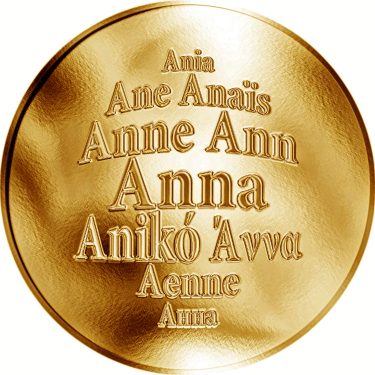 Náhled Averzní strany - Česká jména - Anna - zlatá medaile