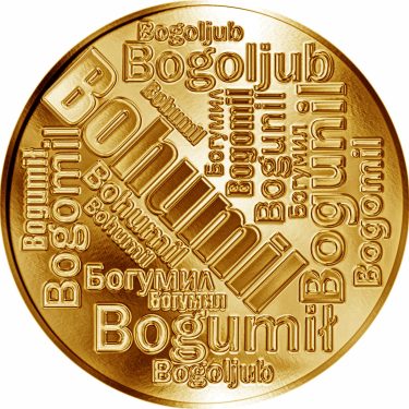 Náhled Averzní strany - Česká jména - Bohumil - velká zlatá medaile 1 Oz