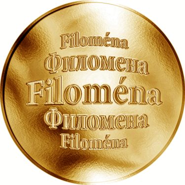 Náhled Averzní strany - Slovenská jména - Filoména - velká zlatá medaile 1 Oz