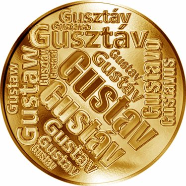 Náhled Averzní strany - Česká jména - Gustav - velká zlatá medaile 1 Oz