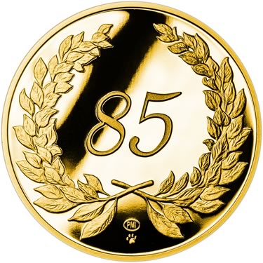 Náhled Averzní strany - Zlatý dukát k životnímu výročí 85 let Proof