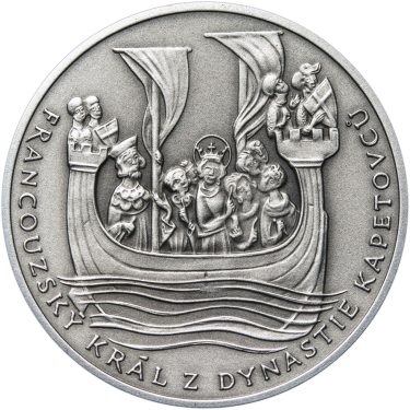 Náhled Reverzní strany - Ludvík IX. Francouzský - 800. výročí narození stříbro patina