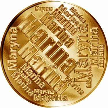 Náhled Averzní strany - Česká jména - Marina - velká zlatá medaile 1 Oz
