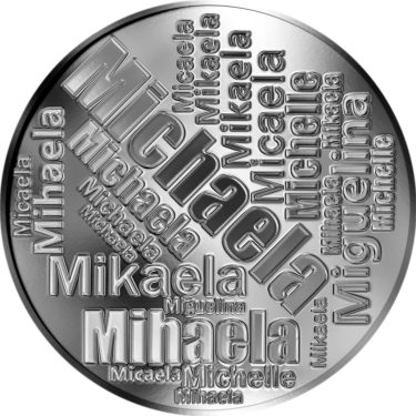 Náhled Averzní strany - Česká jména - Michaela - velká stříbrná medaile 1 Oz