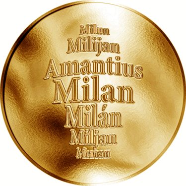 Náhled Averzní strany - Česká jména - Milan - zlatá medaile