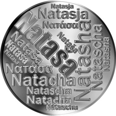 Náhled Averzní strany - Česká jména - Nataša - velká stříbrná medaile 1 Oz