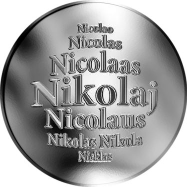 Náhled Averzní strany - Slovenská jména - Nikolaj - velká stříbrná medaile 1 Oz