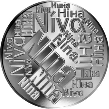 Náhled Averzní strany - Česká jména - Nina - velká stříbrná medaile 1 Oz