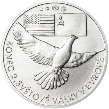 Náhled Reverzní strany - Osvobození Československa 8.5.1945 - 28 mm stříbro b.k.