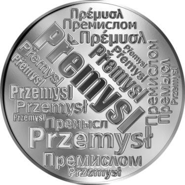 Náhled Averzní strany - Česká jména - Přemysl - velká stříbrná medaile 1 Oz