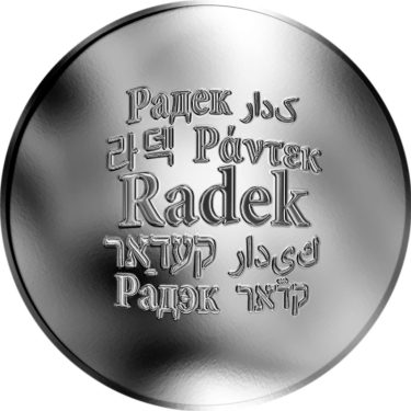 Náhled Averzní strany - Česká jména - Radek - velká stříbrná medaile 1 Oz