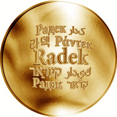 Náhled Averzní strany - Česká jména - Radek - velká zlatá medaile 1 Oz