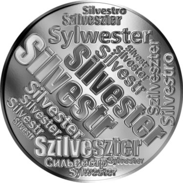 Náhled Averzní strany - Česká jména - Silvestr - velká stříbrná medaile 1 Oz