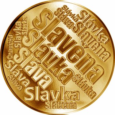 Náhled Averzní strany - Česká jména - Slavěna - velká zlatá medaile 1 Oz
