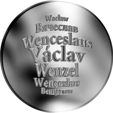 Náhled Averzní strany - Česká jména - Václav - velká stříbrná medaile 1 Oz