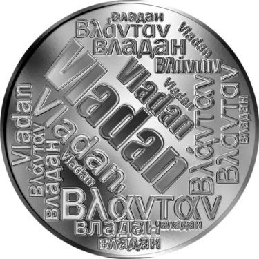 Náhled Averzní strany - Česká jména - Vladan - velká stříbrná medaile 1 Oz