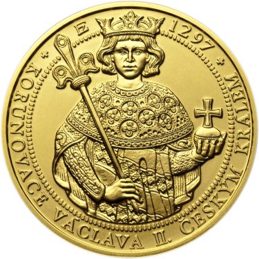 Náhled Averzní strany - Korunovace Václava II. českým králem - zlato b.k.